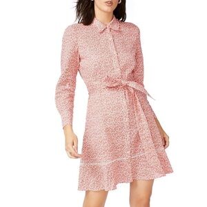 Court & Rowe Peach Floral Long Sleeve Shirt Dress